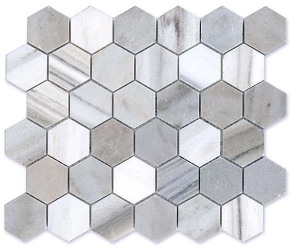 Verona Hexagon Mosaic Polished Marble Olympia Tile